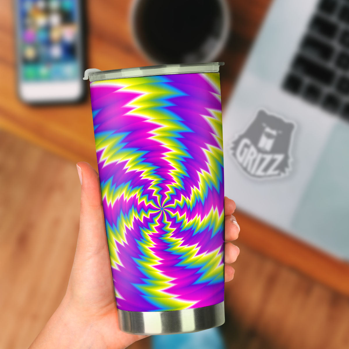 Illusion Optical Psychedelic Radiant Tumbler-grizzshop