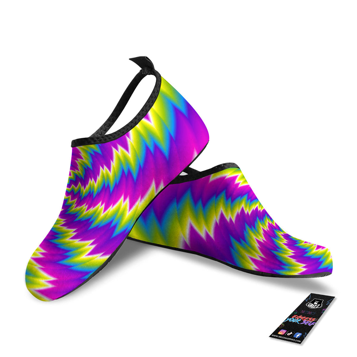 Illusion Optical Psychedelic Radiant Water Shoes-grizzshop