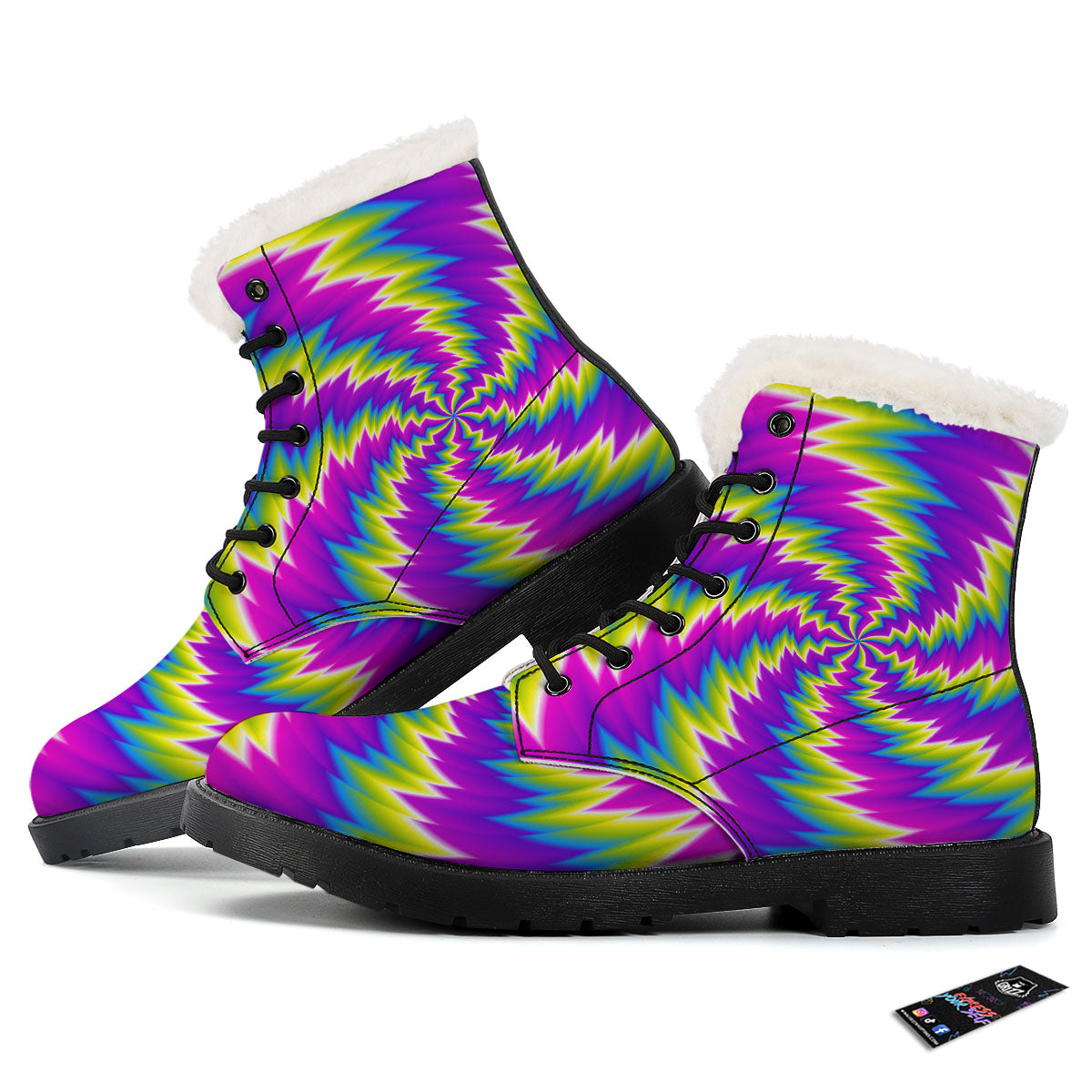 Illusion Optical Psychedelic Radiant Winter Boots-grizzshop