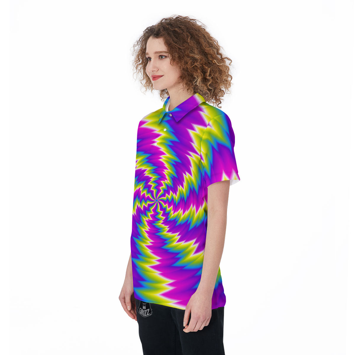 Illusion Optical Psychedelic Radiant Women's Golf Shirts-grizzshop