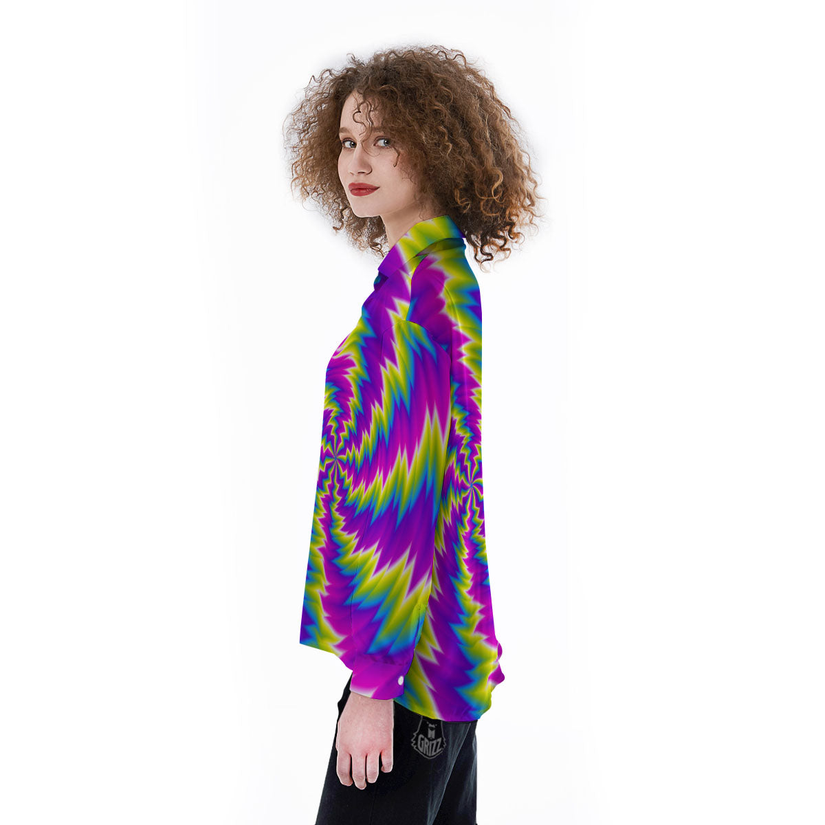 Illusion Optical Psychedelic Radiant Women's Long Sleeve Shirts-grizzshop