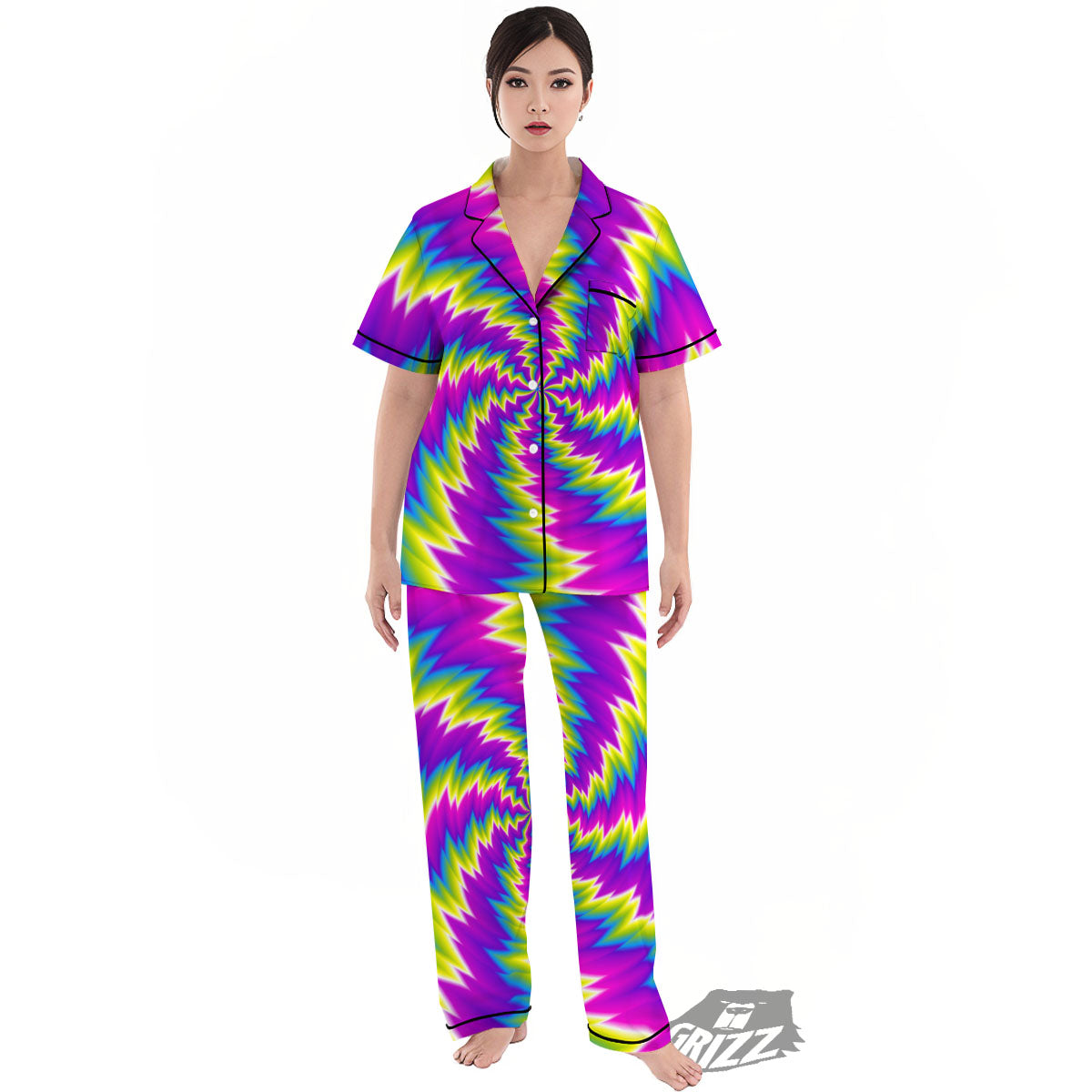 Illusion Optical Psychedelic Radiant Women's Pajamas Set-grizzshop