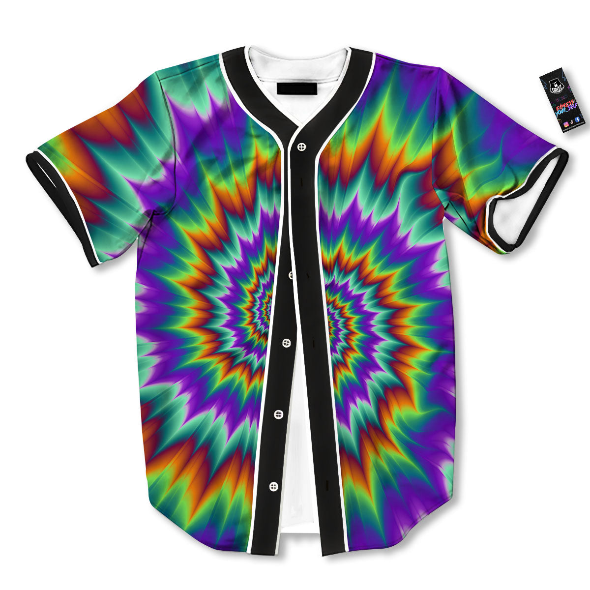 Illusion Optical Psychedelic Spiral Baseball Jersey-grizzshop