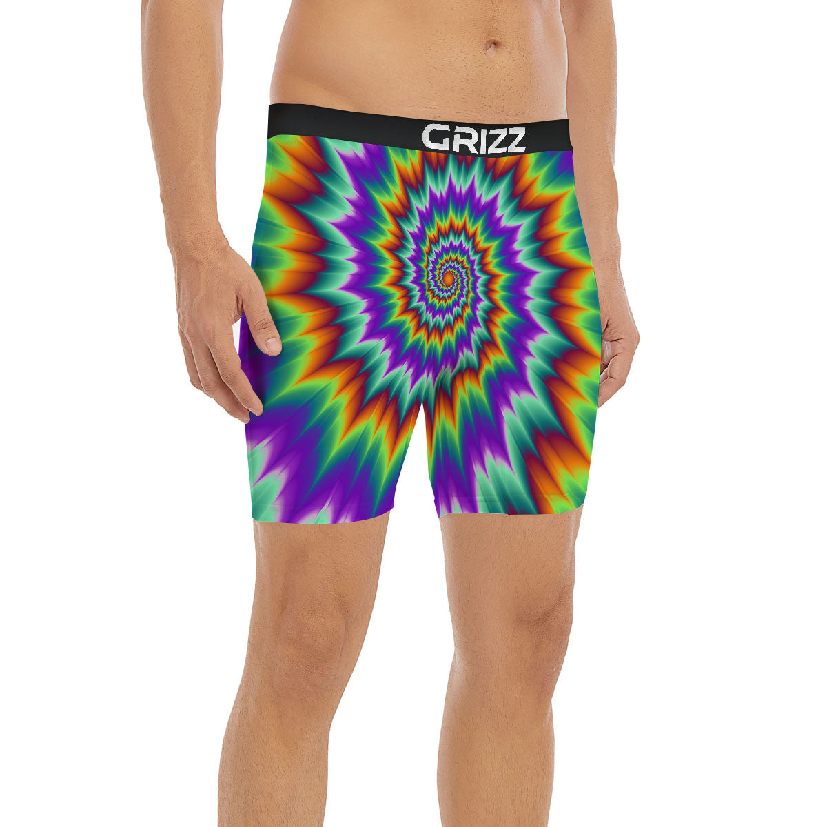 Illusion Optical Psychedelic Spiral Boxer Briefs-grizzshop