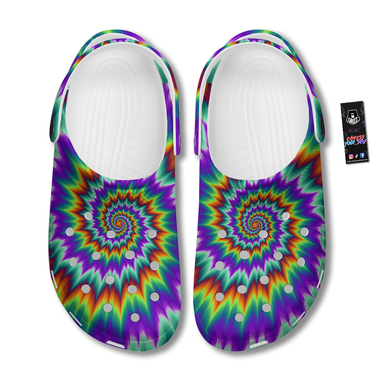 Illusion Optical Psychedelic Spiral Clog-grizzshop