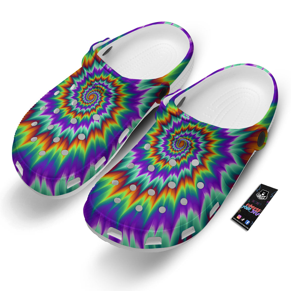 Illusion Optical Psychedelic Spiral Clog-grizzshop
