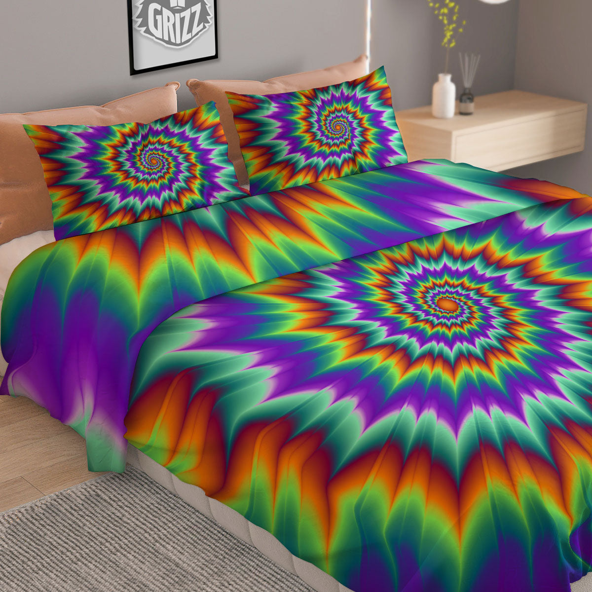 Hummingbird Floral Vintage Print Pattern Duvet Cover Bedding Set