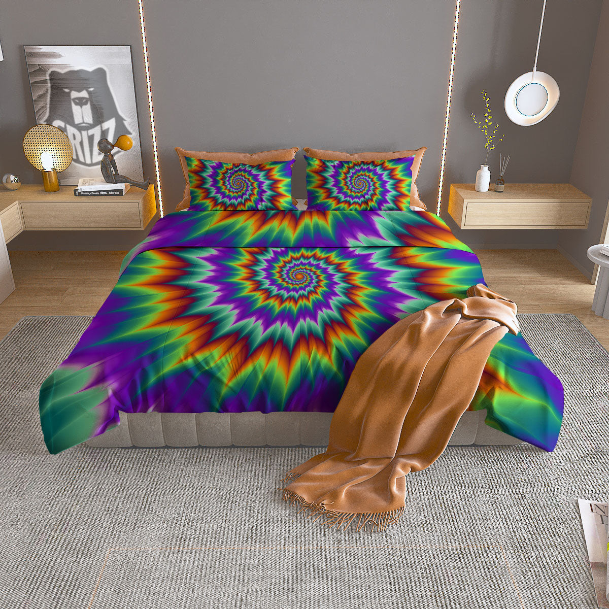 Hummingbird Floral Vintage Print Pattern Duvet Cover Bedding Set