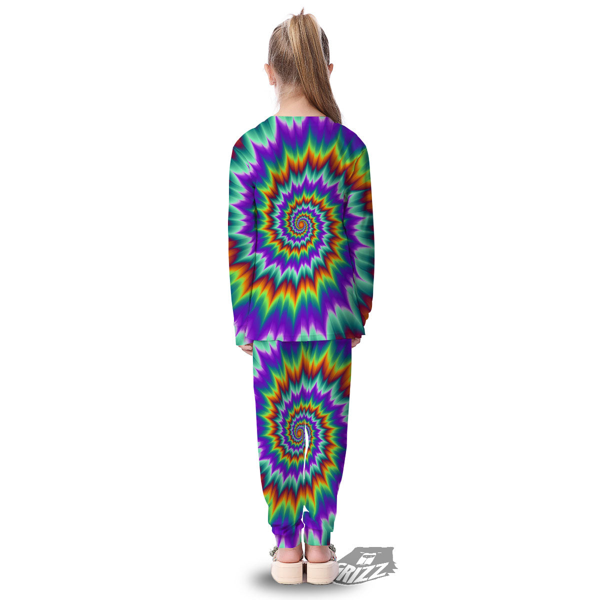 Illusion Optical Psychedelic Spiral Kid's Pajamas-grizzshop