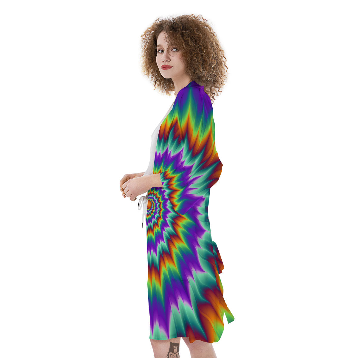 Illusion Optical Psychedelic Spiral Kimono-grizzshop
