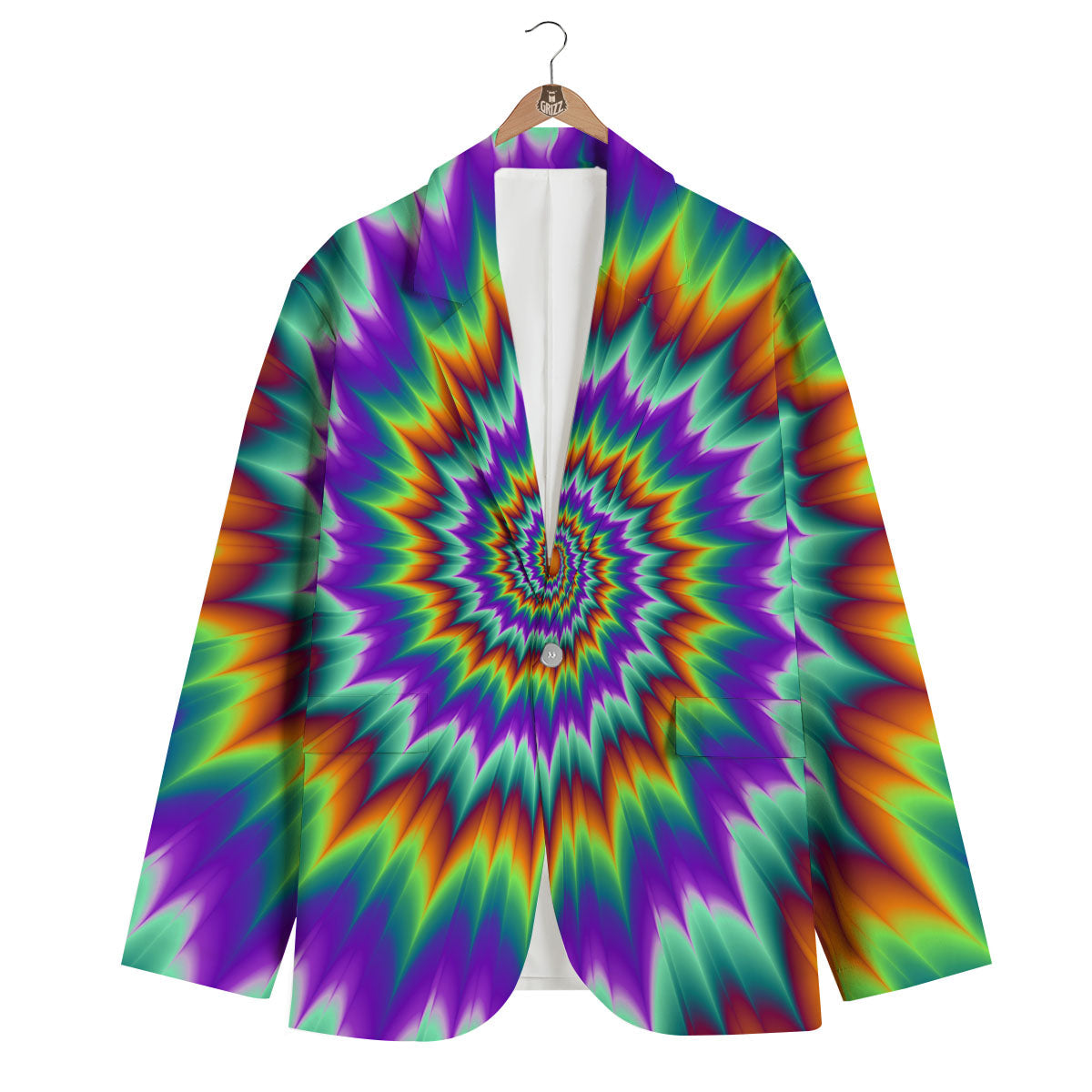 Illusion Optical Psychedelic Spiral Men's Blazer-grizzshop