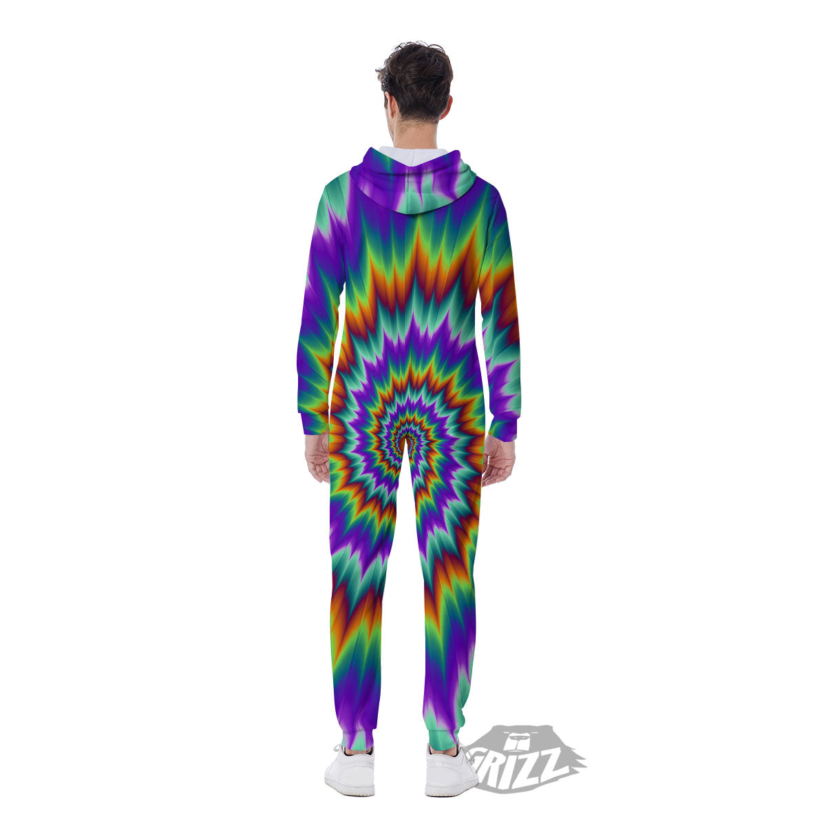 Illusion Optical Psychedelic Spiral Men's Jumpsuit-grizzshop