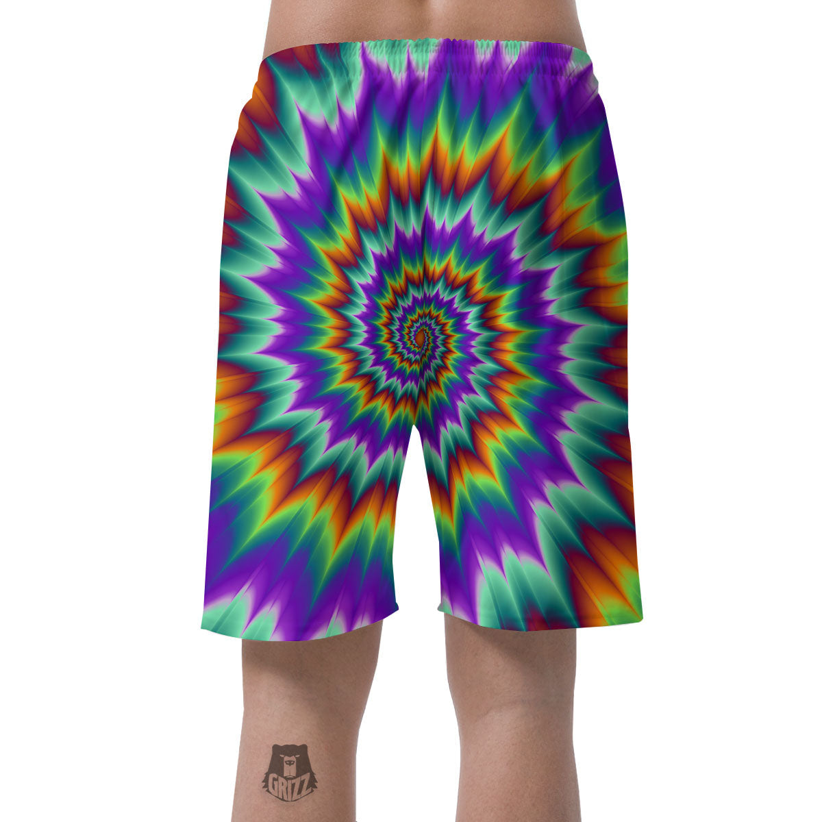 Illusion Optical Psychedelic Spiral Men's Shorts-grizzshop