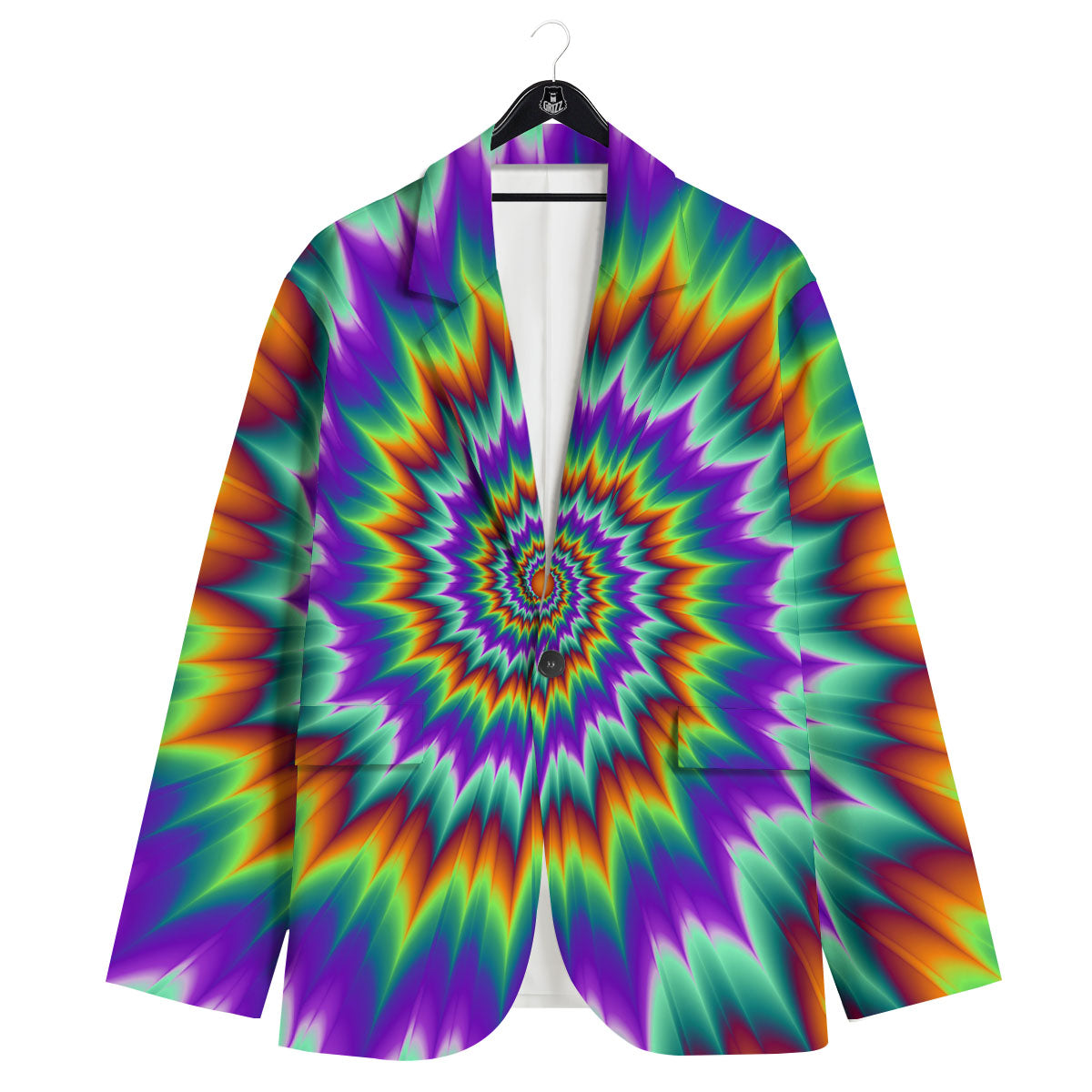 Illusion Optical Psychedelic Spiral Men's Sport Coat-grizzshop