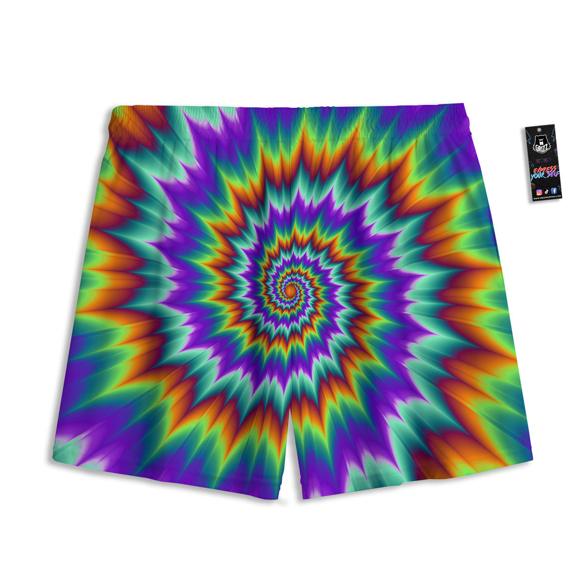 Illusion Optical Psychedelic Spiral Mesh Shorts