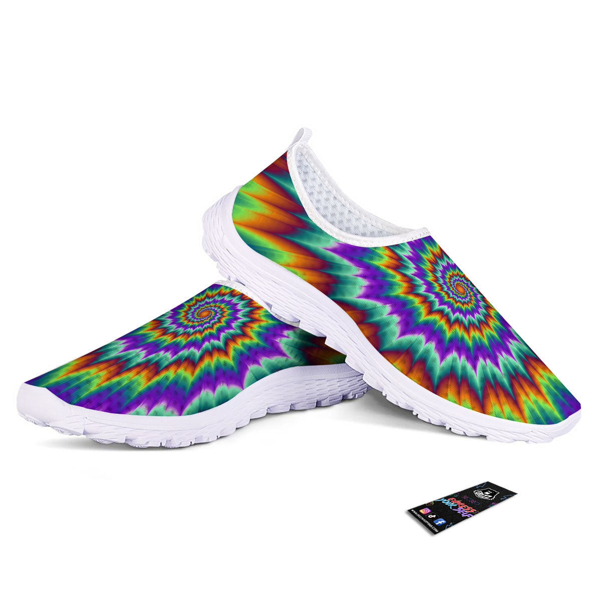 Illusion Optical Psychedelic Spiral Nurse Shoes-grizzshop