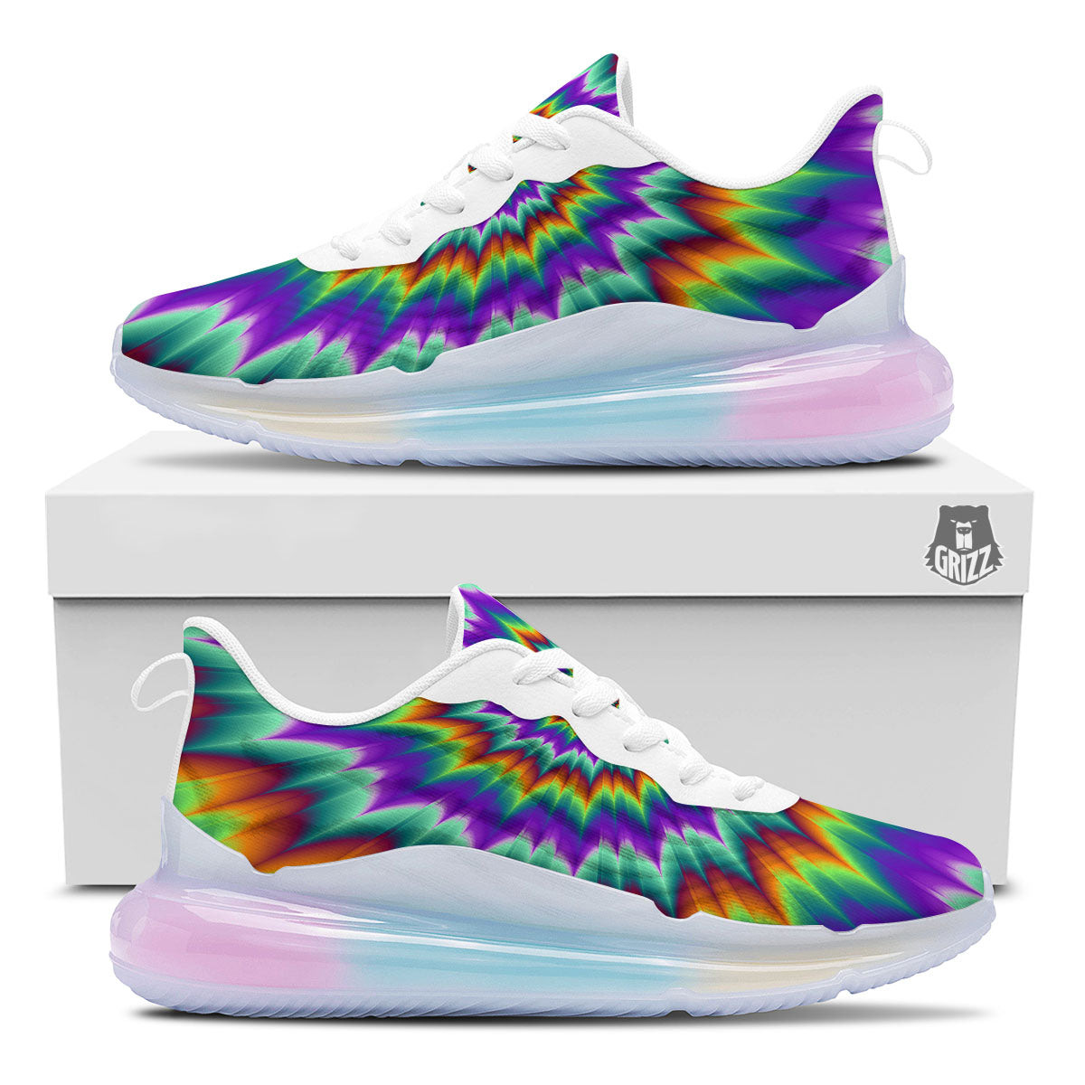 Illusion Optical Psychedelic Spiral Running Sneakers-grizzshop