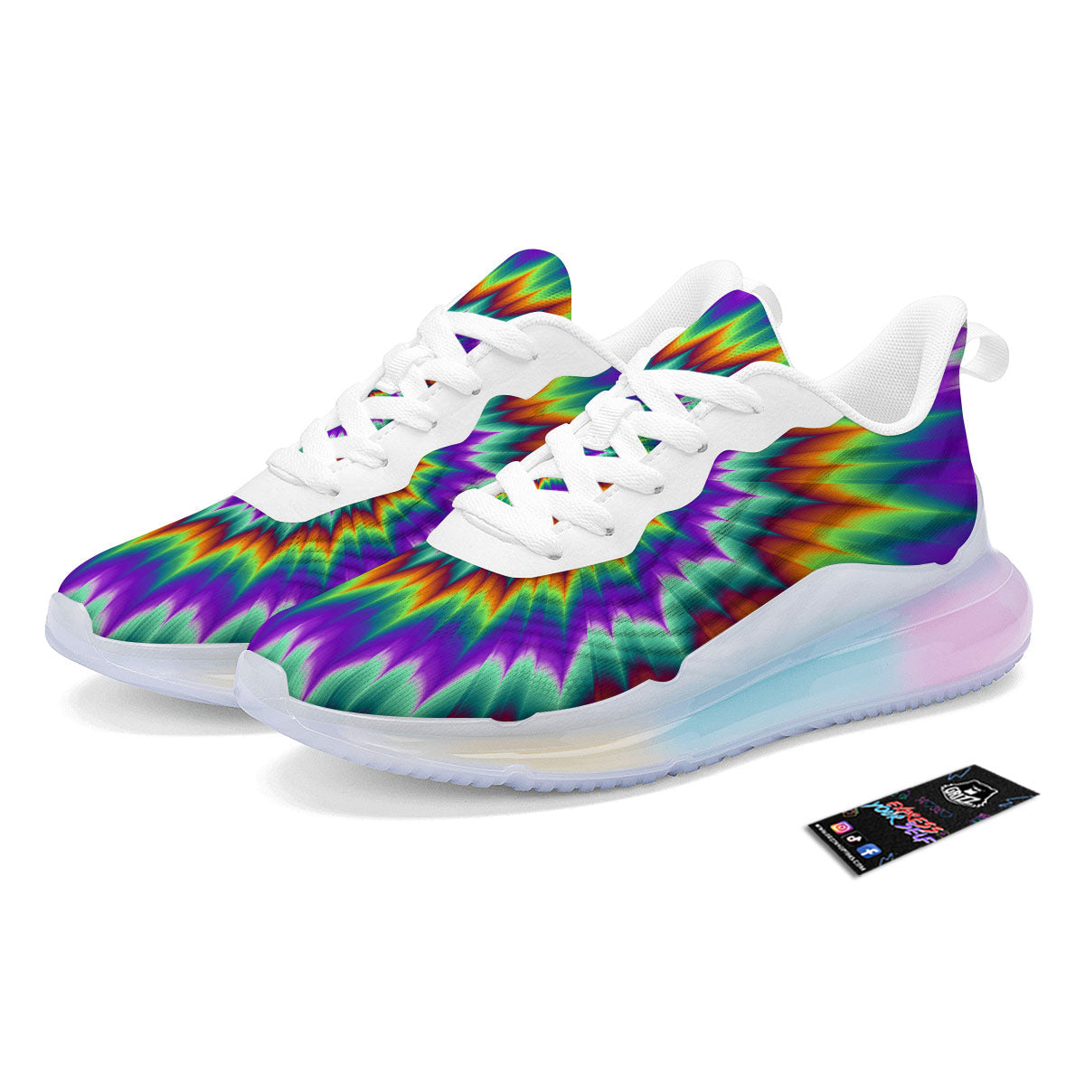 Illusion Optical Psychedelic Spiral Running Sneakers-grizzshop