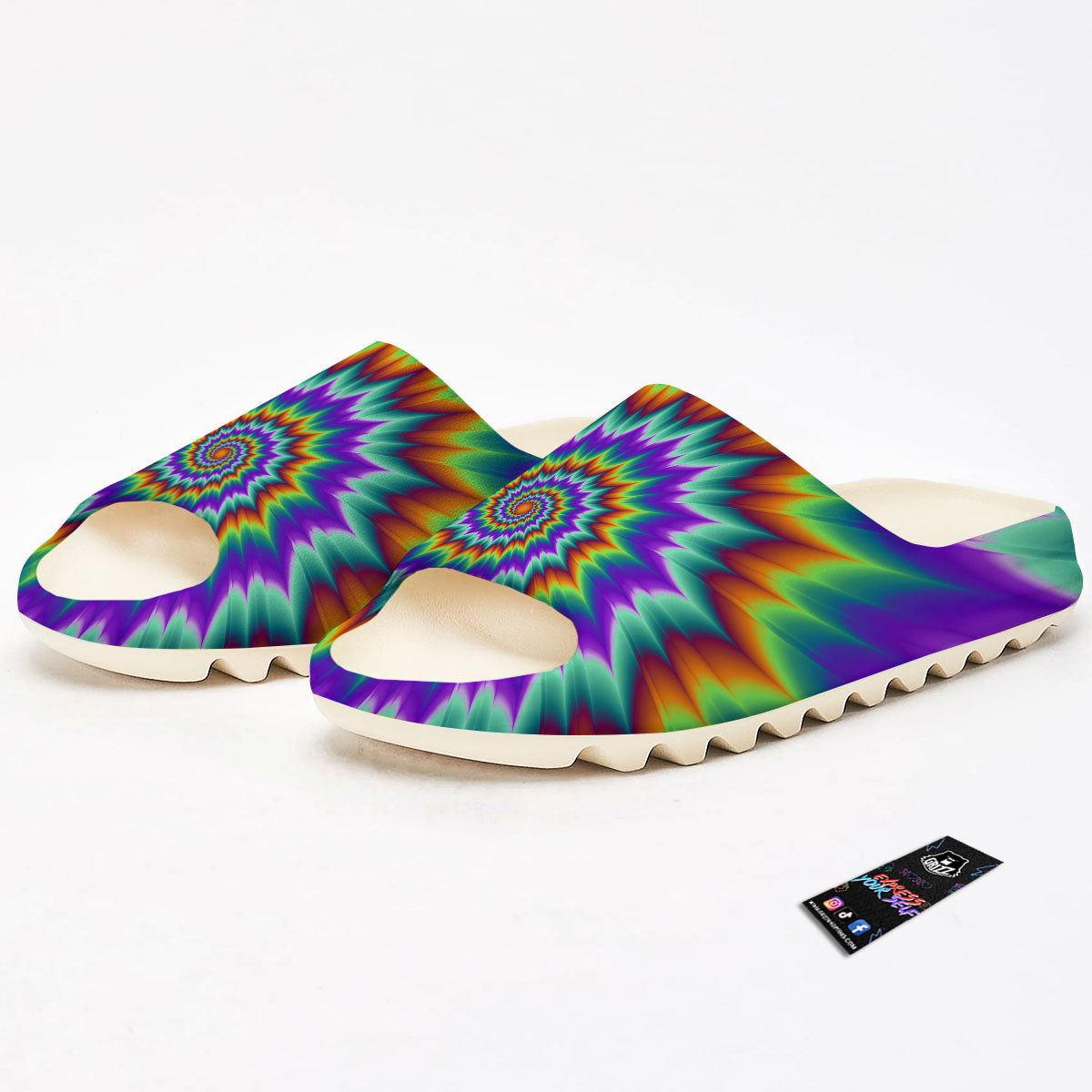 Illusion Optical Psychedelic Spiral Sandals-grizzshop