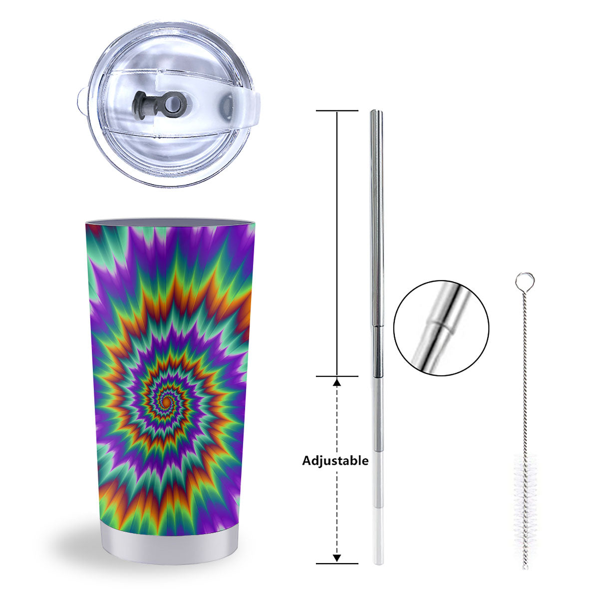 Illusion Optical Psychedelic Spiral Tumbler-grizzshop