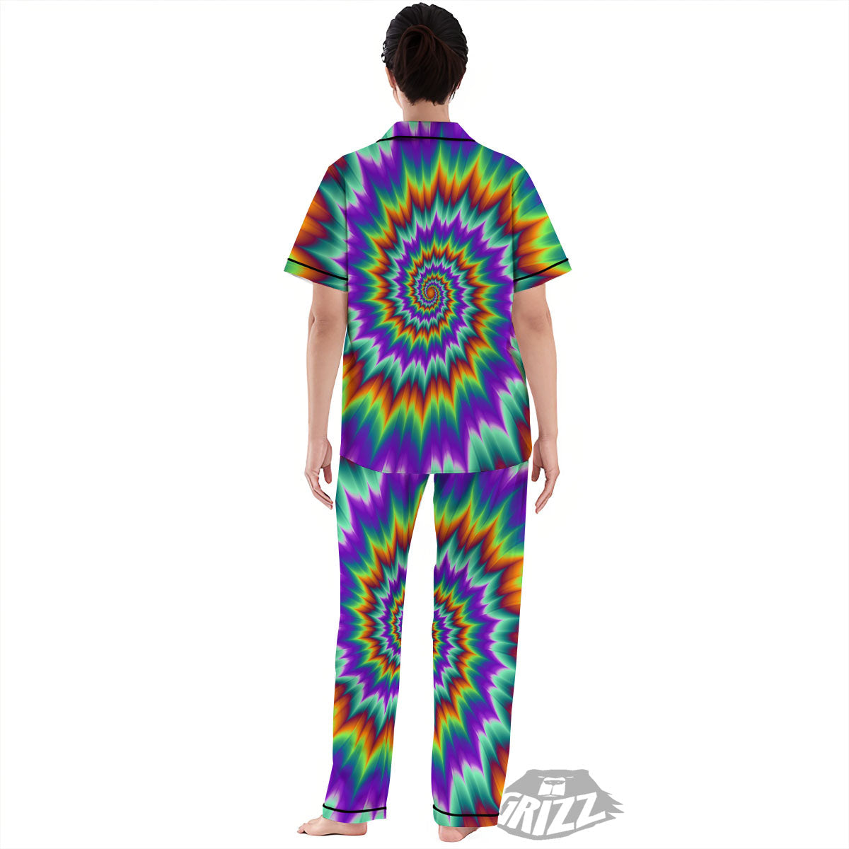 Illusion Optical Psychedelic Spiral Women's Pajamas Set-grizzshop