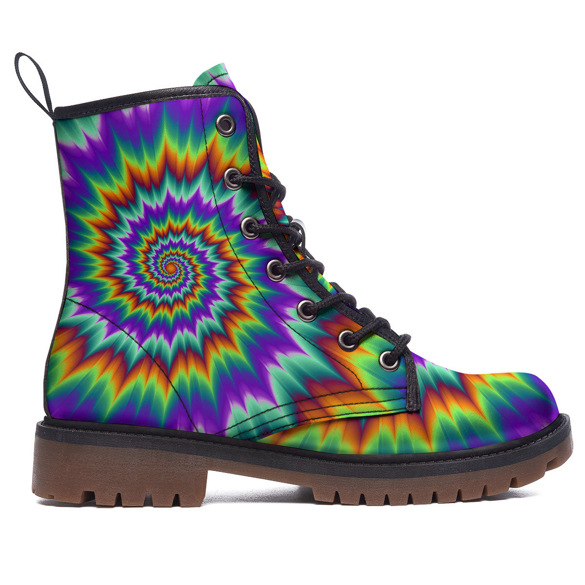 Illusion Optical Psychedelic Spiral Work Boots-grizzshop