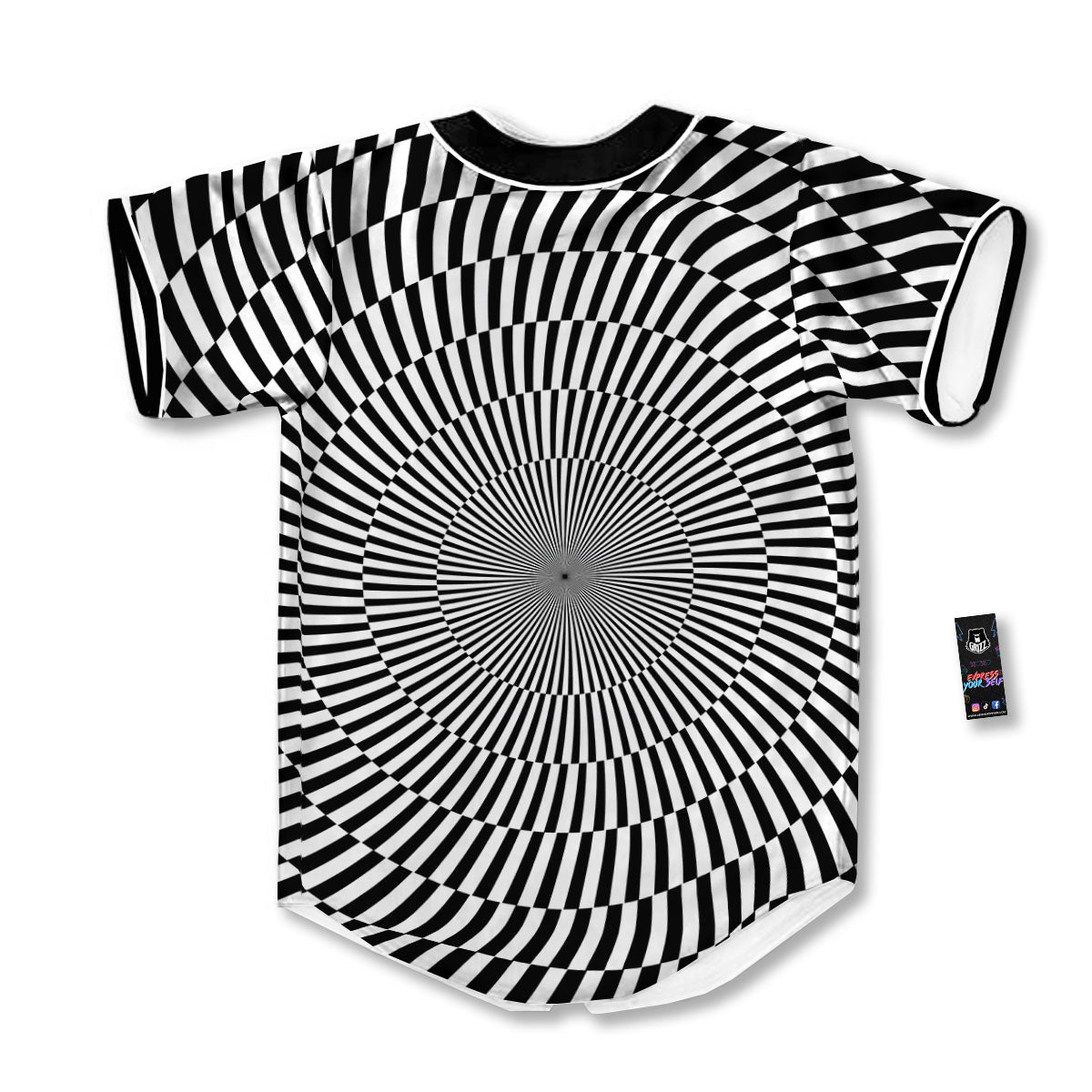 Illusion Optical Psychedelic Web Baseball Jersey-grizzshop