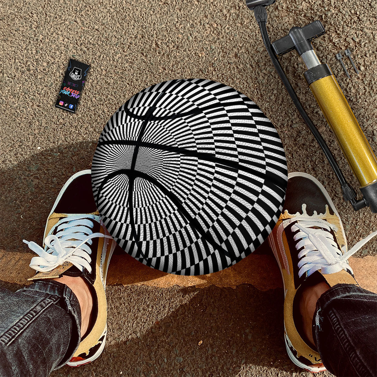 Illusion Optical Psychedelic Web Basketball-grizzshop