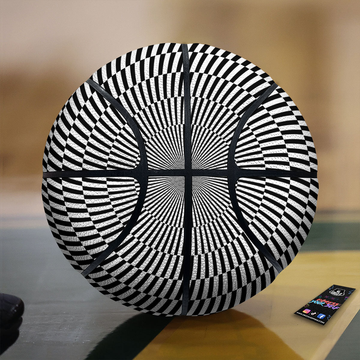 Illusion Optical Psychedelic Web Basketball-grizzshop
