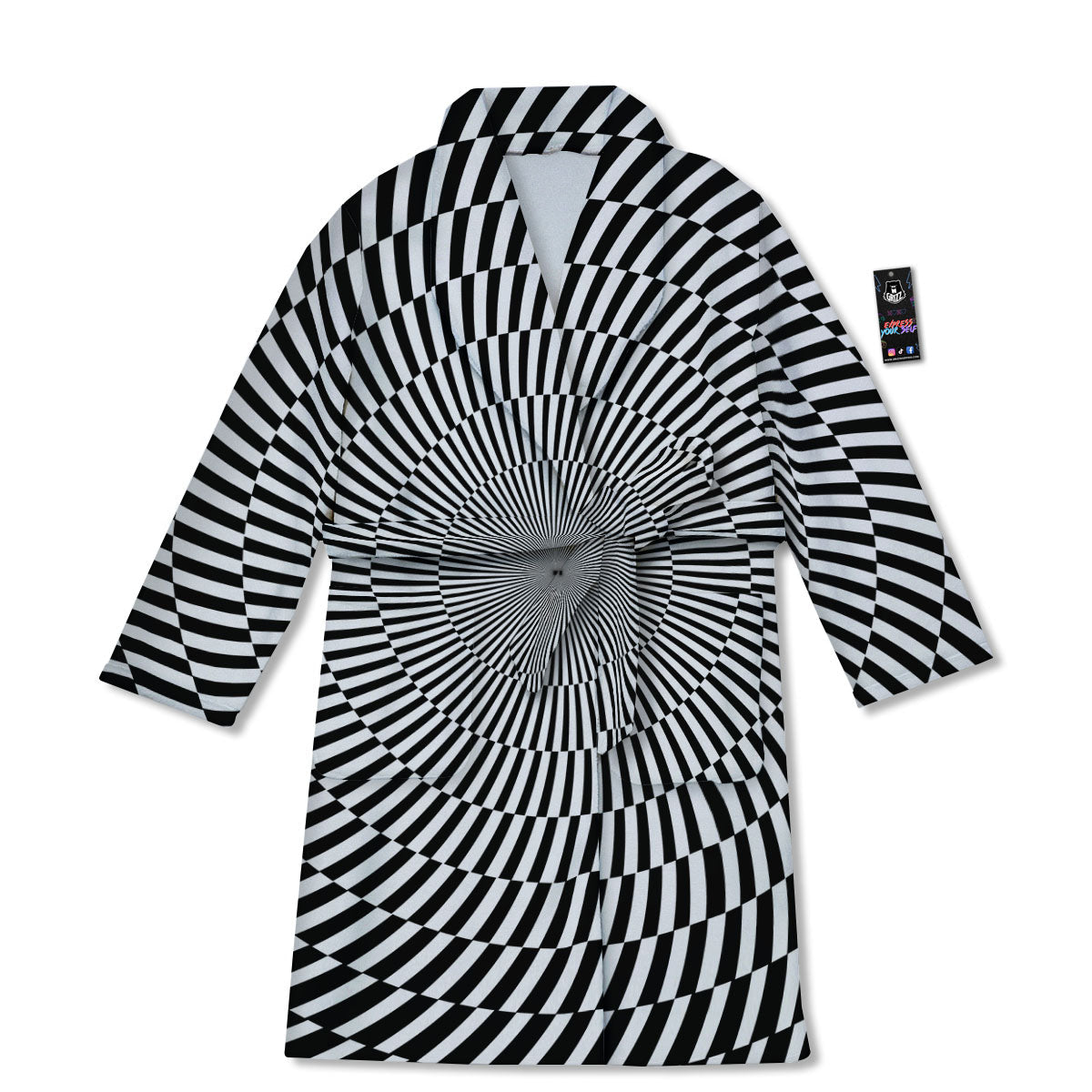 Illusion Optical Psychedelic Web Bathrobe-grizzshop