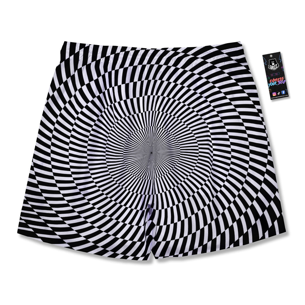 Illusion Optical Psychedelic Web Men's Running Shorts-grizzshop