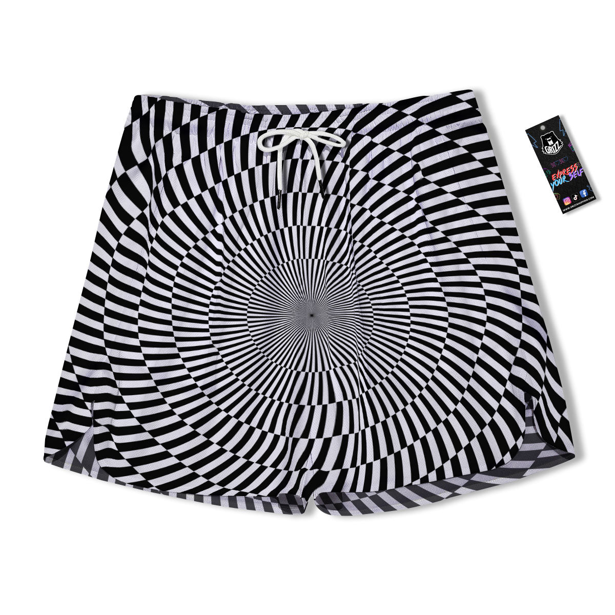 Illusion Optical Psychedelic Web Men's Running Shorts-grizzshop