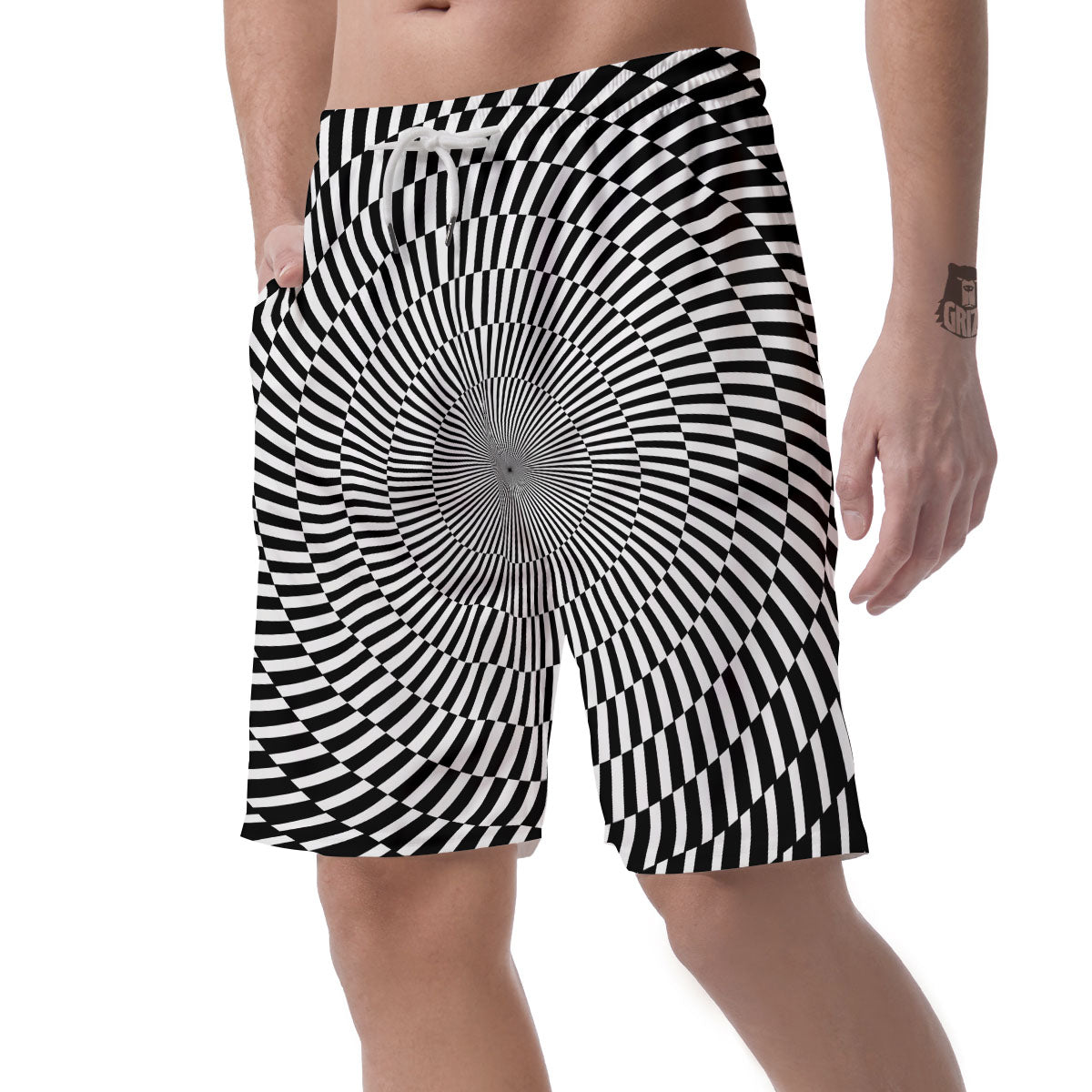 Illusion Optical Psychedelic Web Men's Shorts-grizzshop