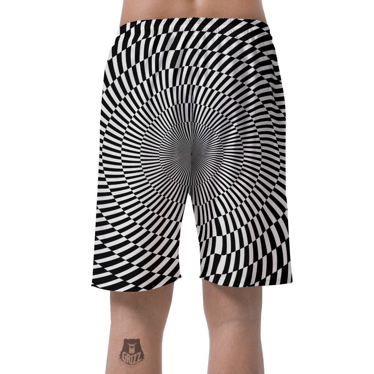 Illusion Optical Psychedelic Web Men's Shorts-grizzshop