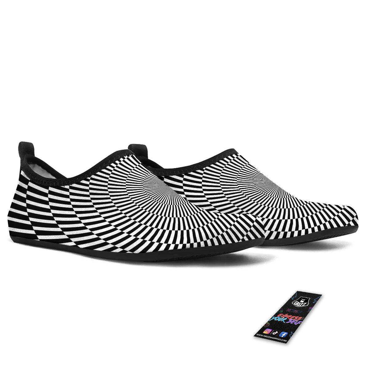 Illusion Optical Psychedelic Web Water Shoes-grizzshop