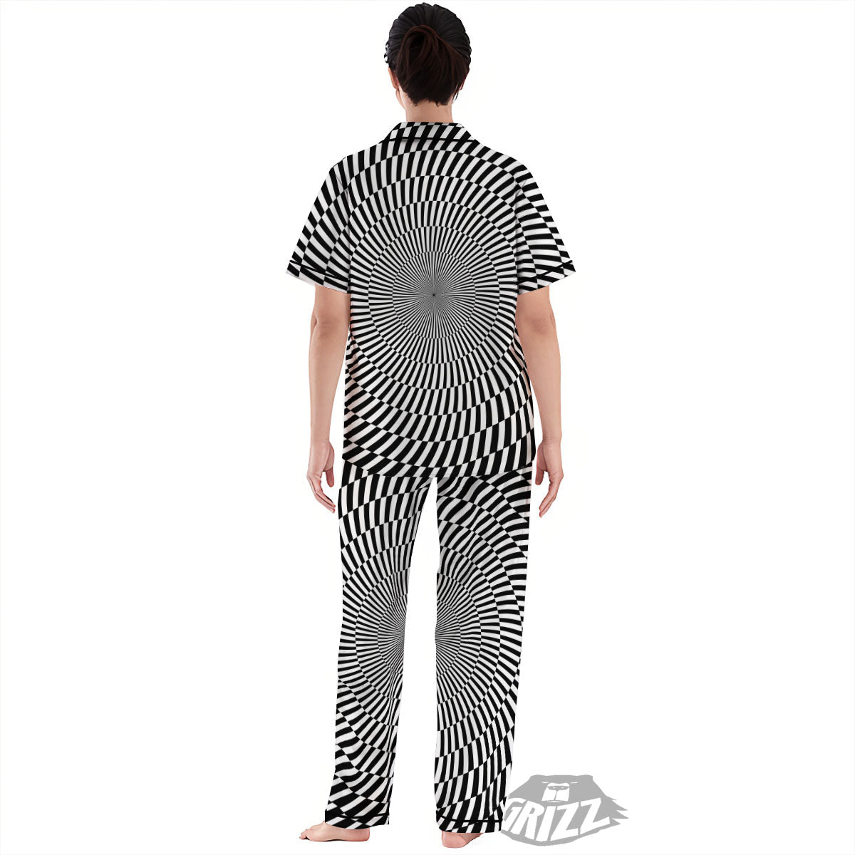 Illusion Optical Psychedelic Web Women's Pajamas Set-grizzshop