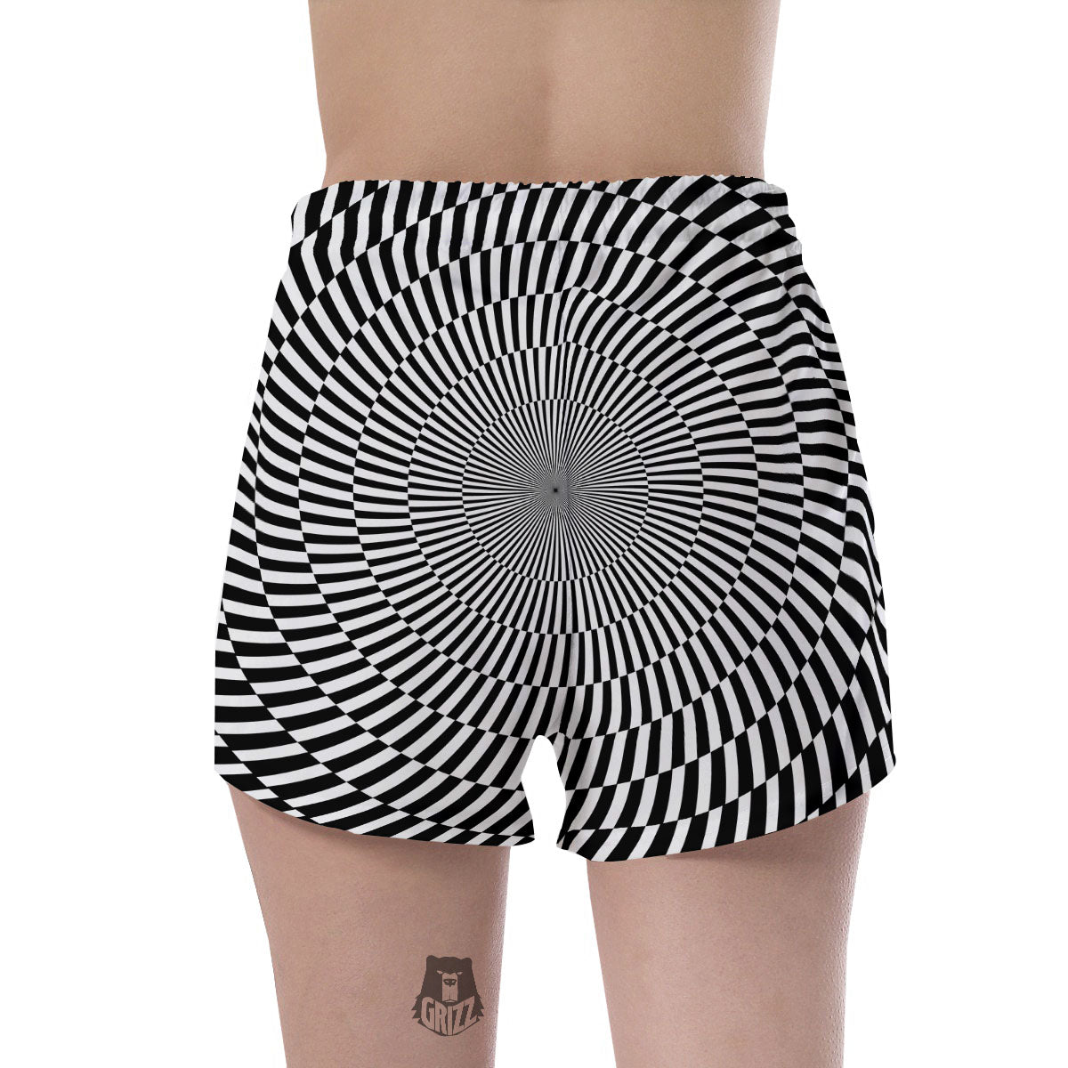 Illusion Optical Psychedelic Web Women's Shorts-grizzshop