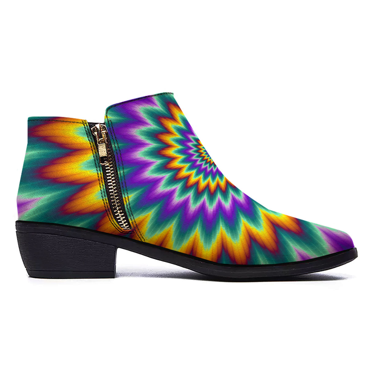 Illusion Optical Rave Psychedelic Ankle Boots-grizzshop