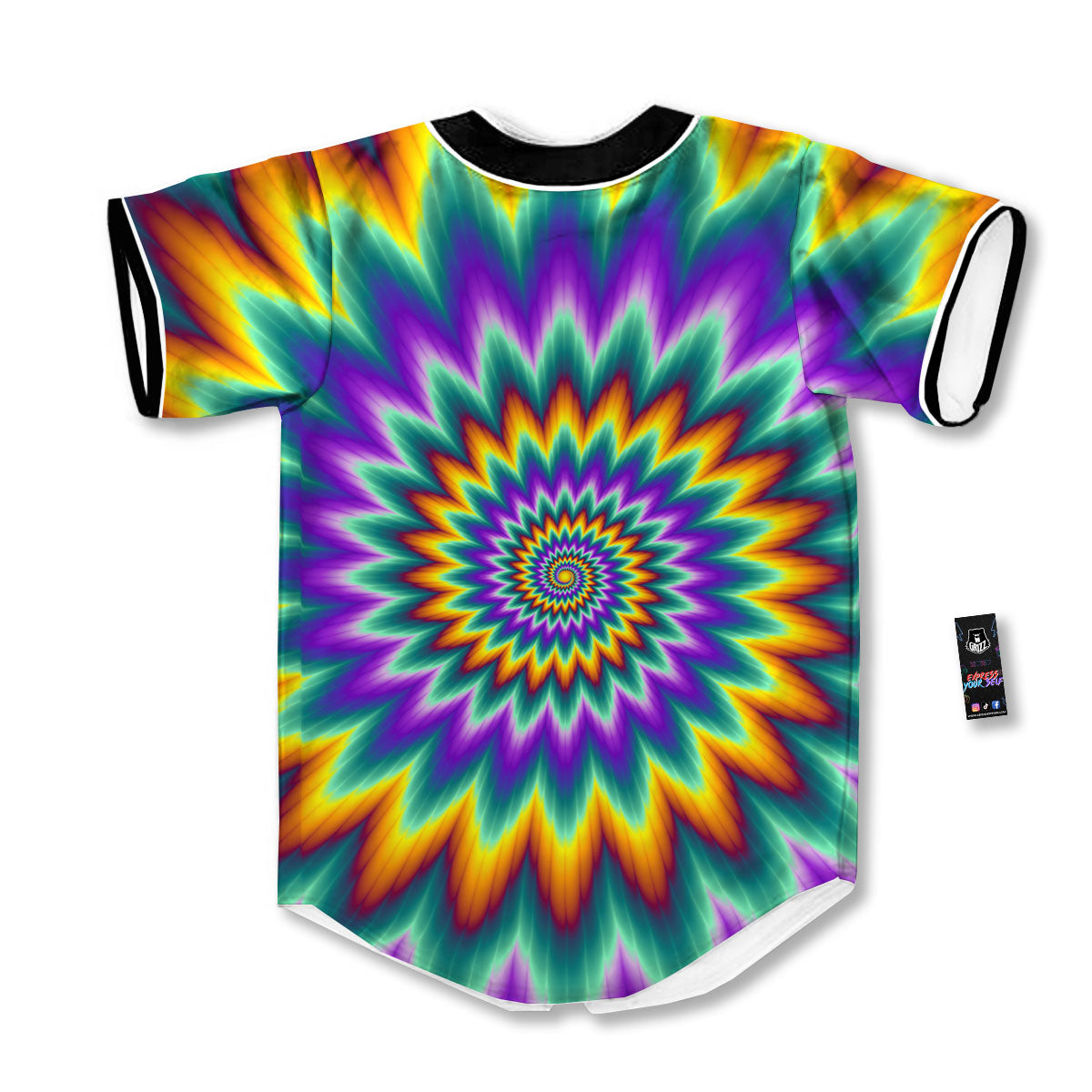 Illusion Optical Rave Psychedelic Baseball Jersey-grizzshop