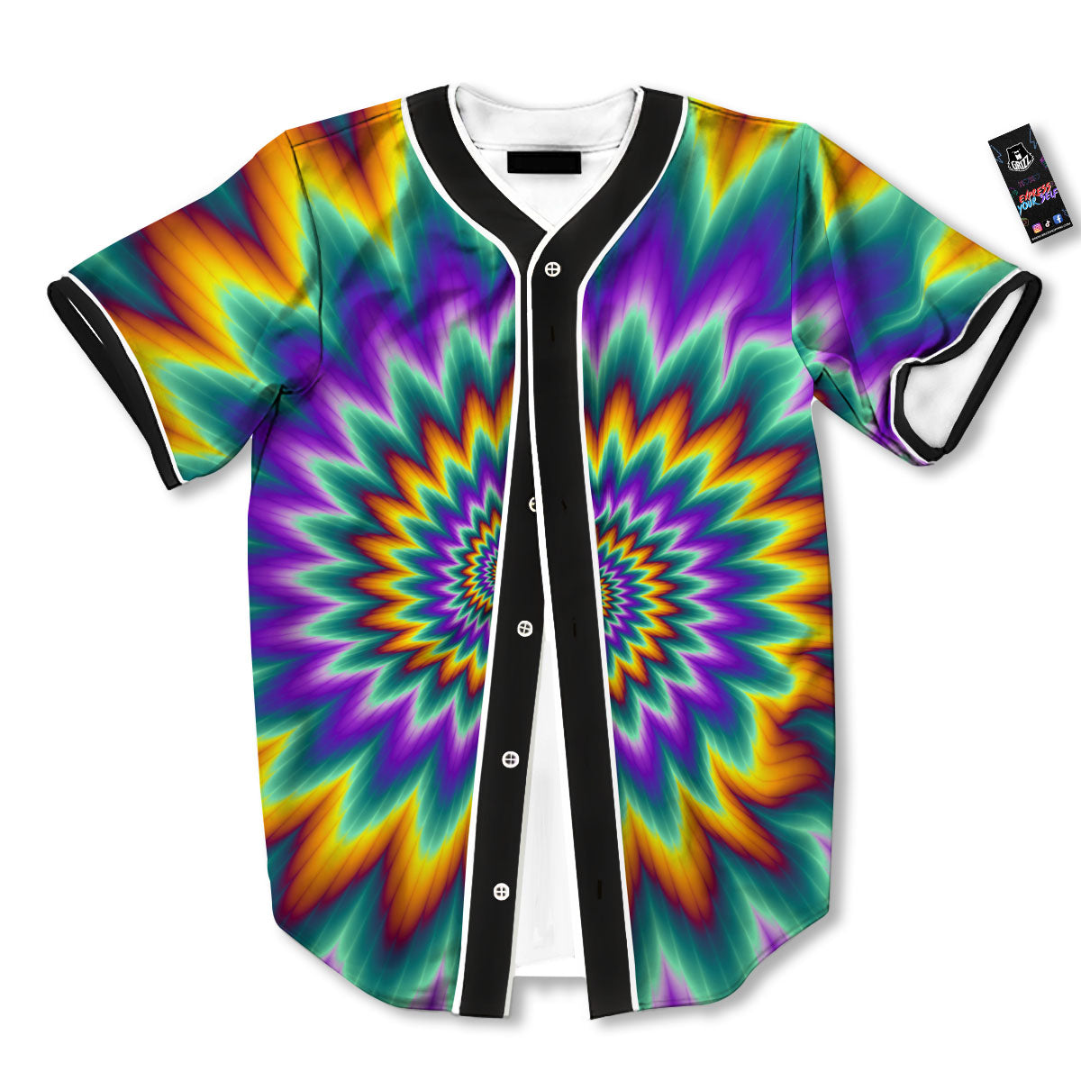 Illusion Optical Rave Psychedelic Baseball Jersey-grizzshop