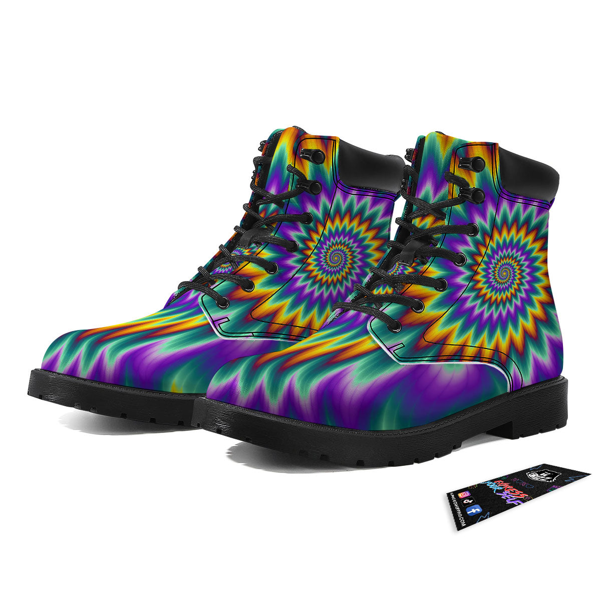 Illusion Optical Rave Psychedelic Boots-grizzshop