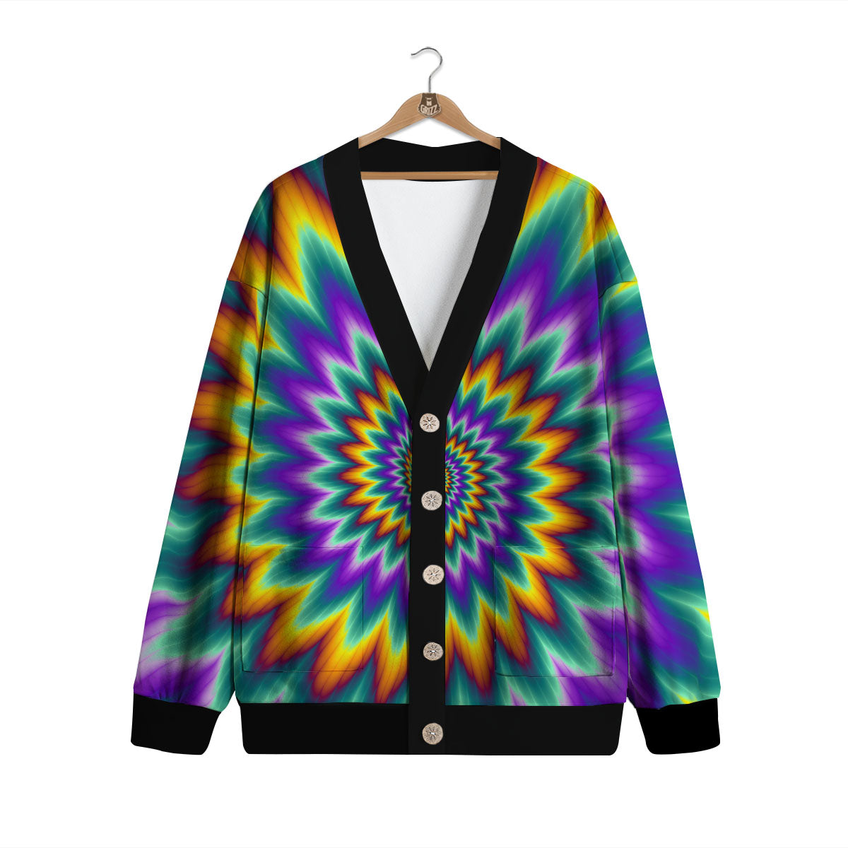 Illusion Optical Rave Psychedelic Cardigan-grizzshop