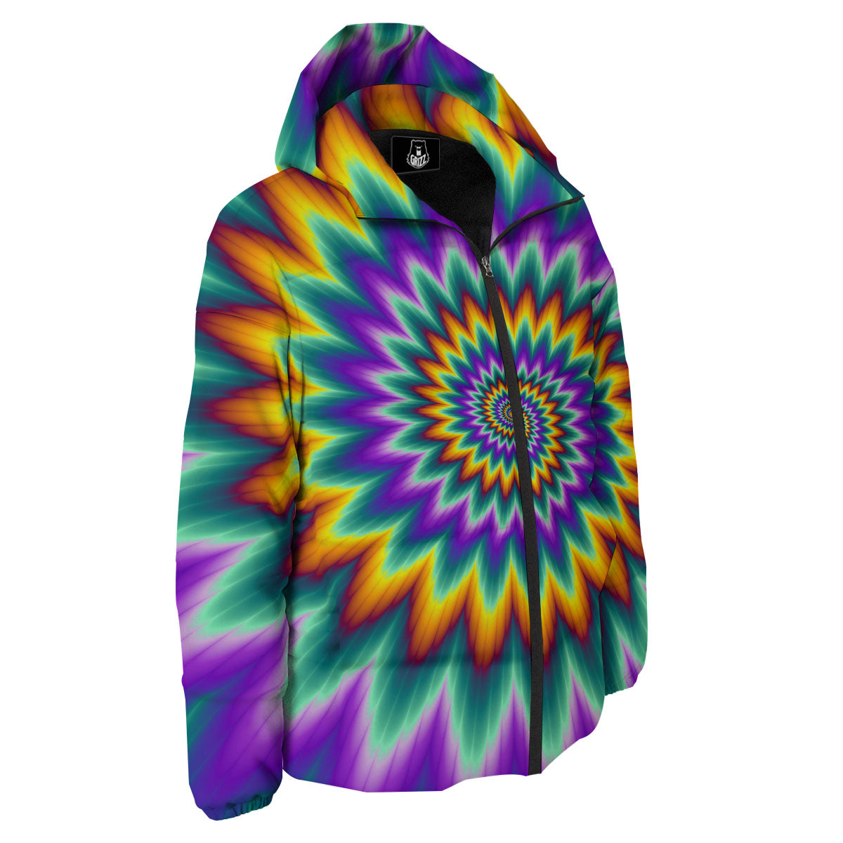 Illusion Optical Rave Psychedelic Down Jacket-grizzshop