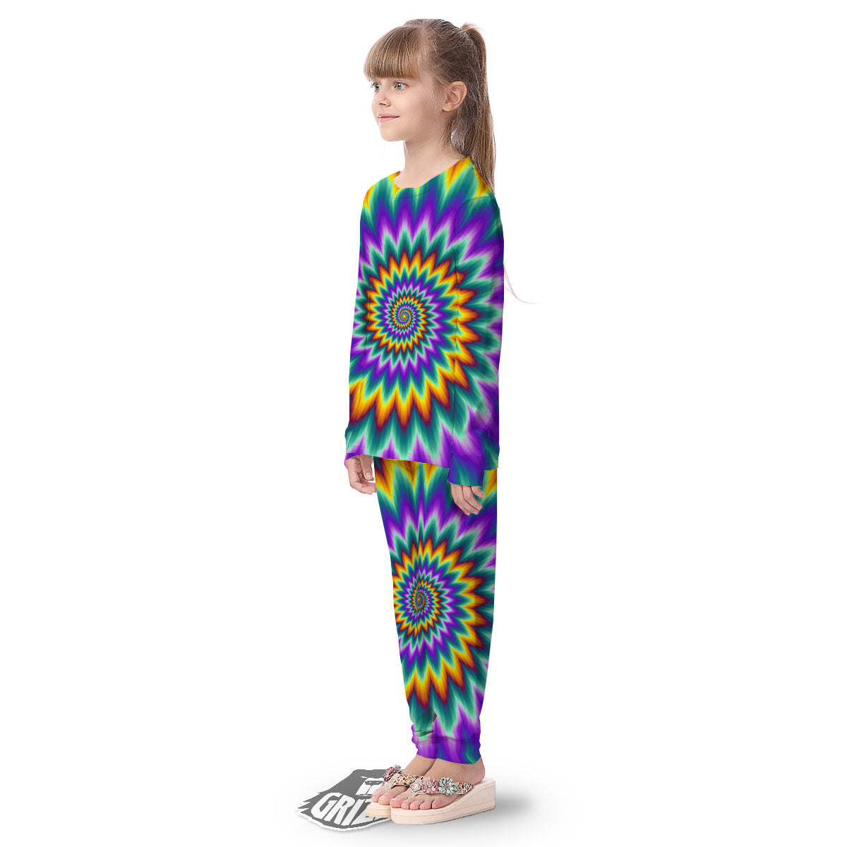 Illusion Optical Rave Psychedelic Kid's Pajamas-grizzshop
