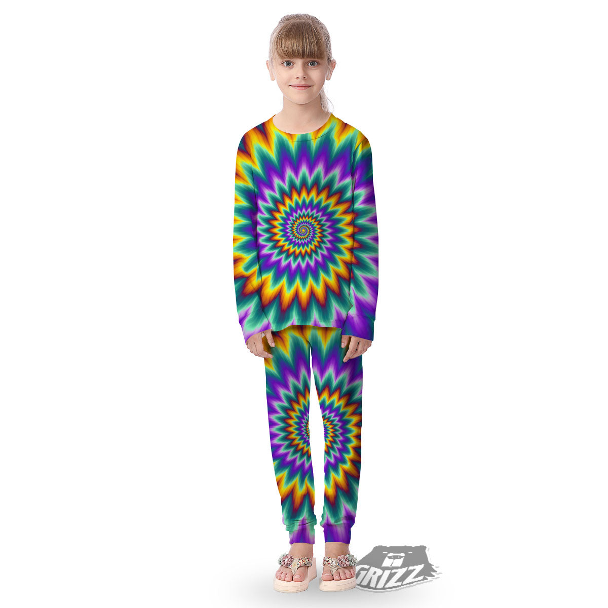 Illusion Optical Rave Psychedelic Kid's Pajamas-grizzshop