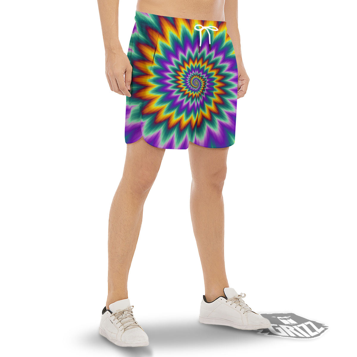 Illusion Optical Rave Psychedelic Men's Gym Shorts-grizzshop