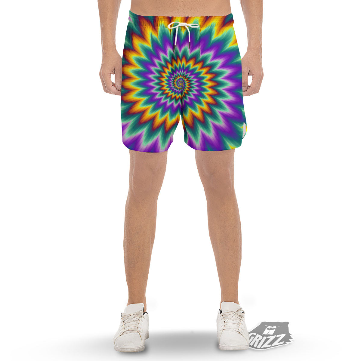 Illusion Optical Rave Psychedelic Men's Gym Shorts-grizzshop