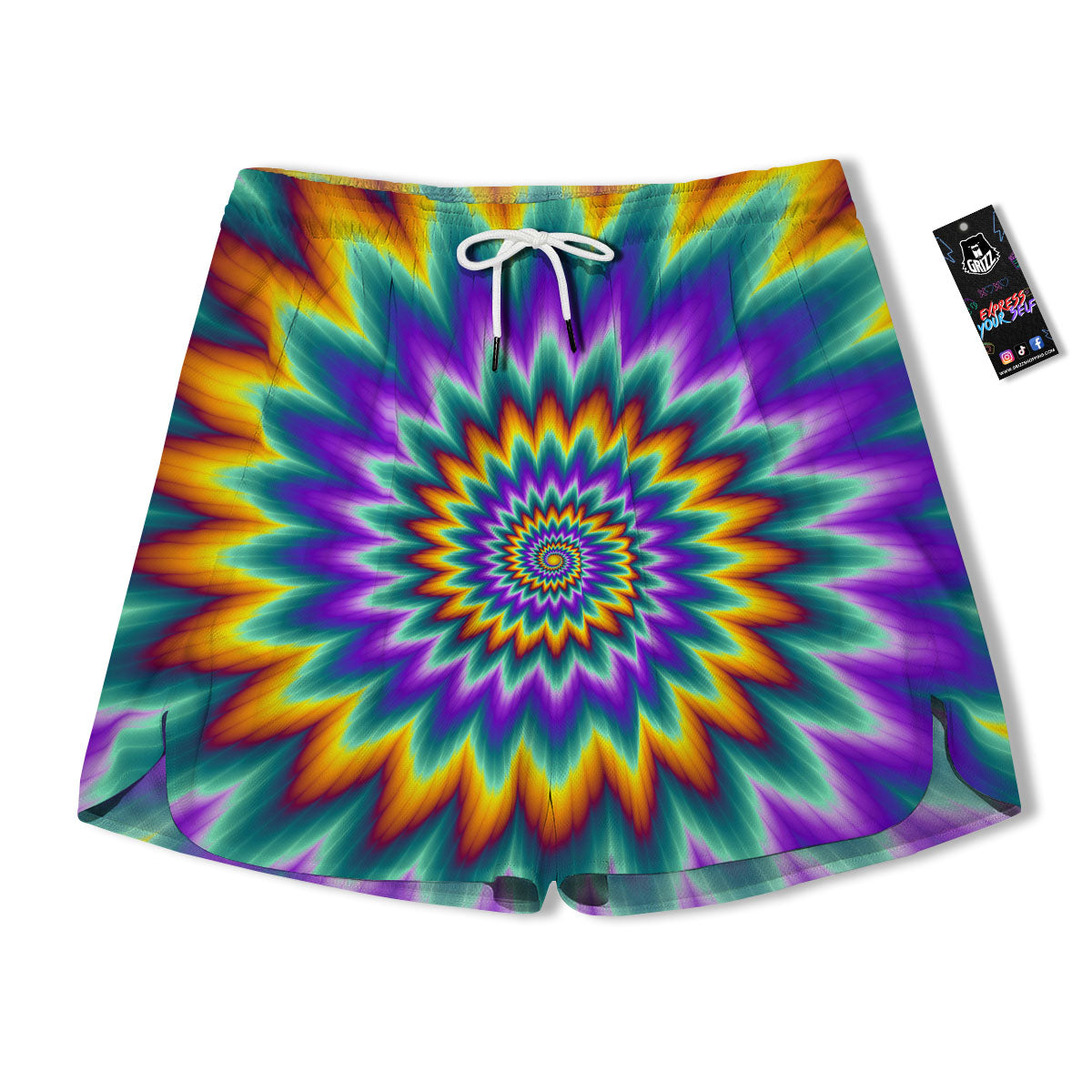 Illusion Optical Rave Psychedelic Men's Running Shorts-grizzshop