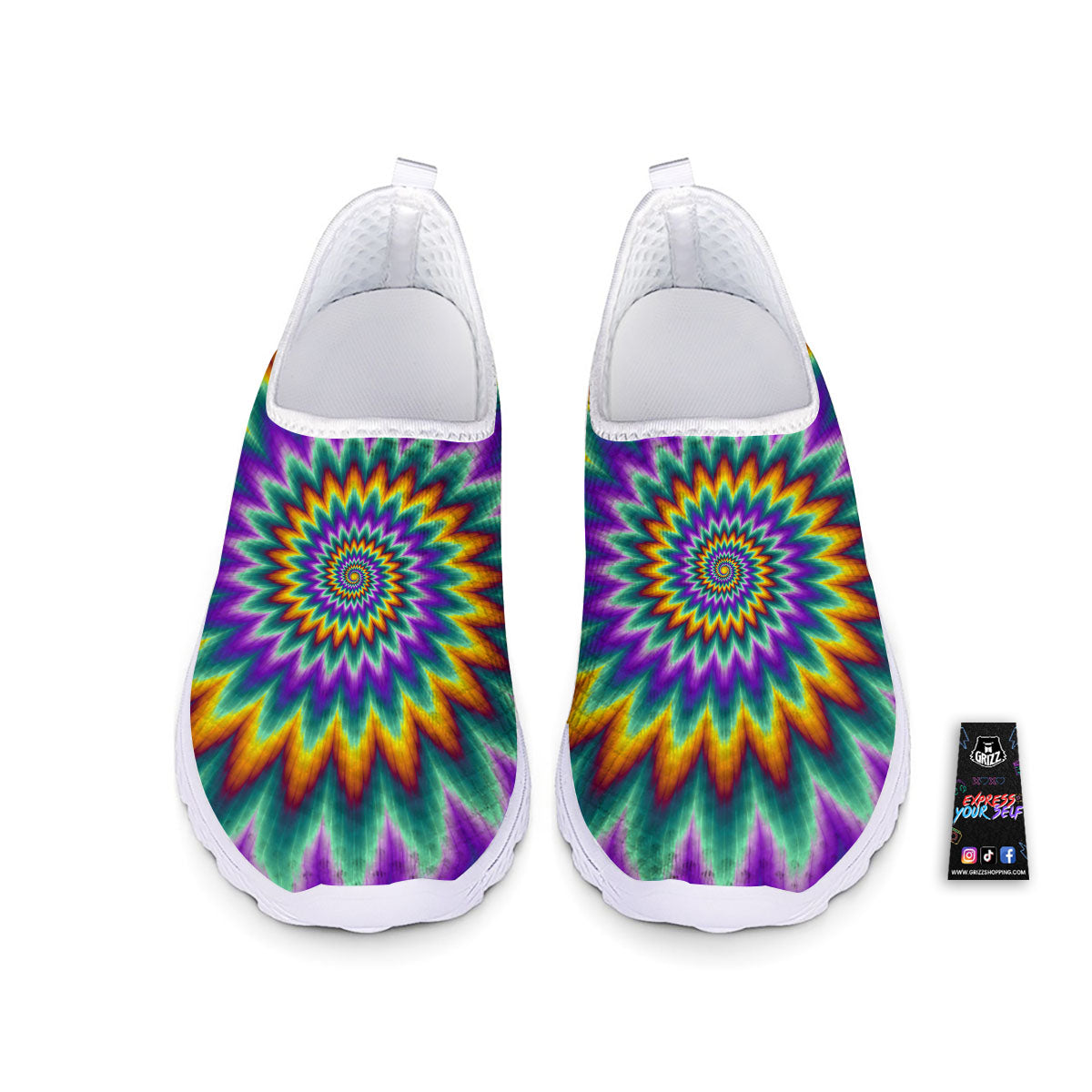 Illusion Optical Rave Psychedelic Nurse Shoes-grizzshop