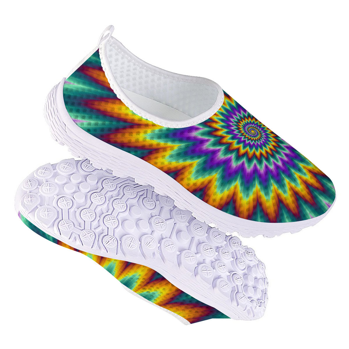 Illusion Optical Rave Psychedelic Nurse Shoes-grizzshop